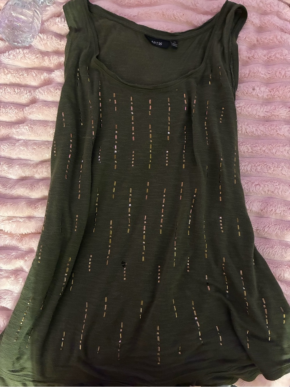 Apt. 9 Olive Green Laser-Cut Knit Tank
